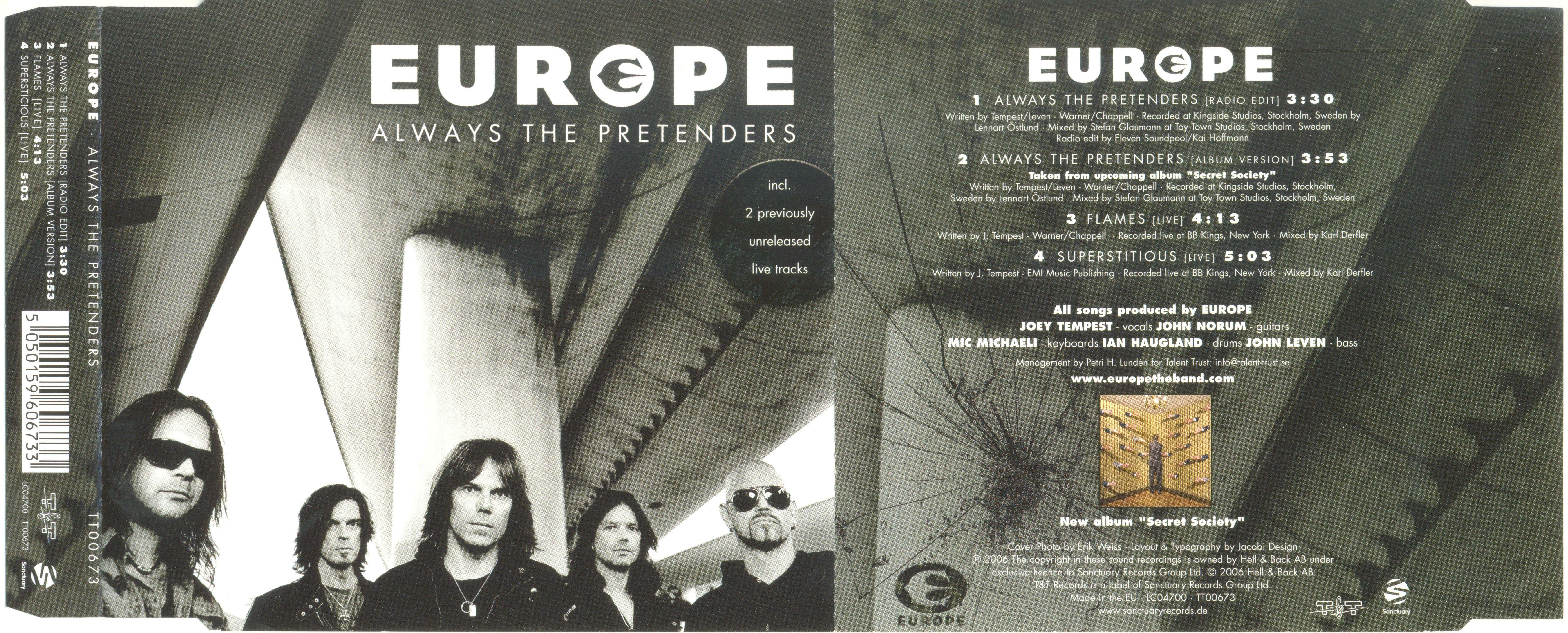 Europe  Always The Pretenders : CDs Front + Inlay